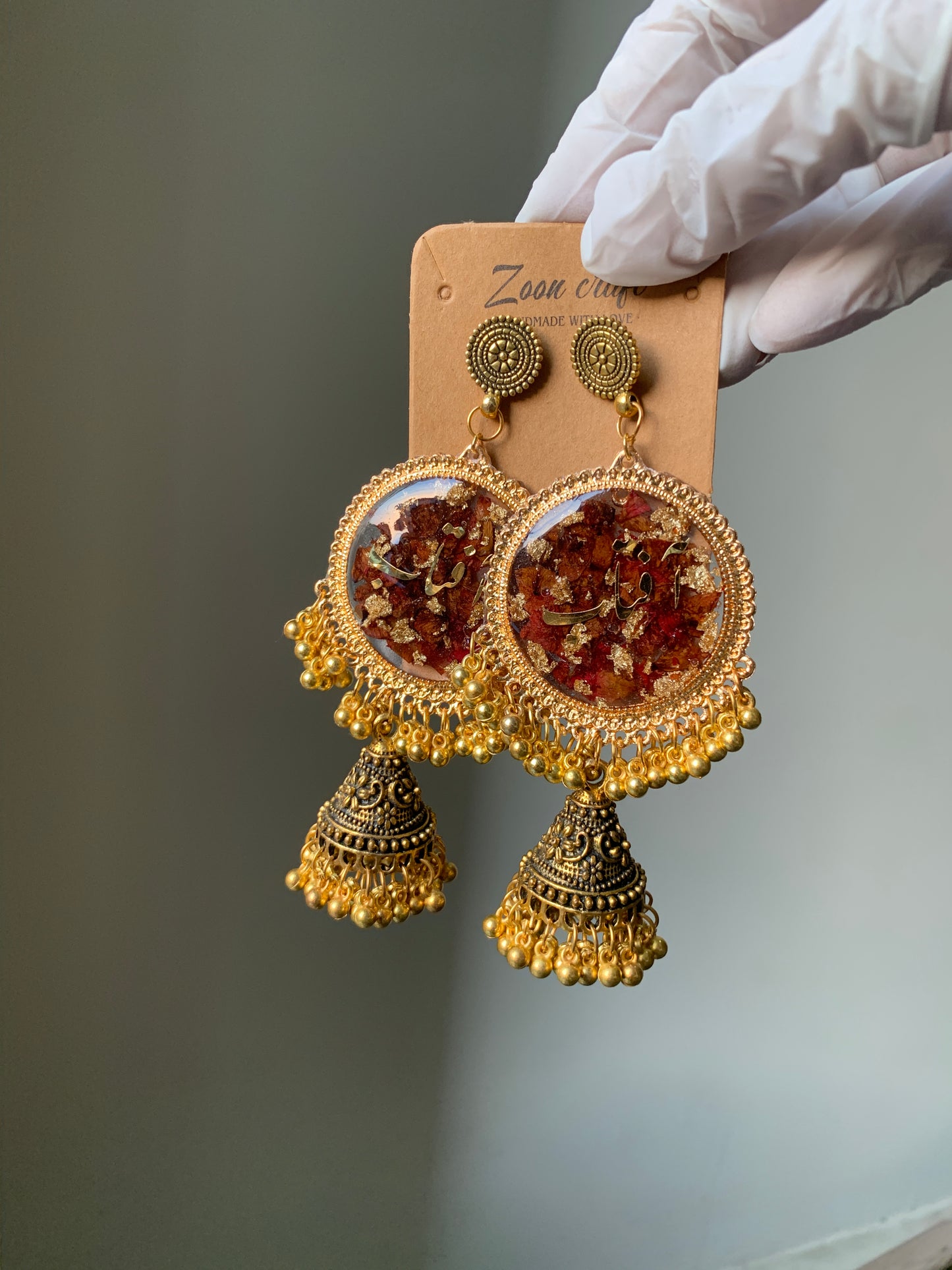 Rose Romance – Real Petal Jhumkas” 🌹✨ (1J)