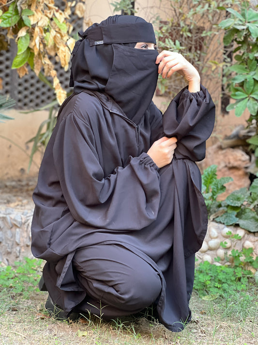 Bikira 🖤 the biker abaya set -hoodie & pocketed trouser🖤