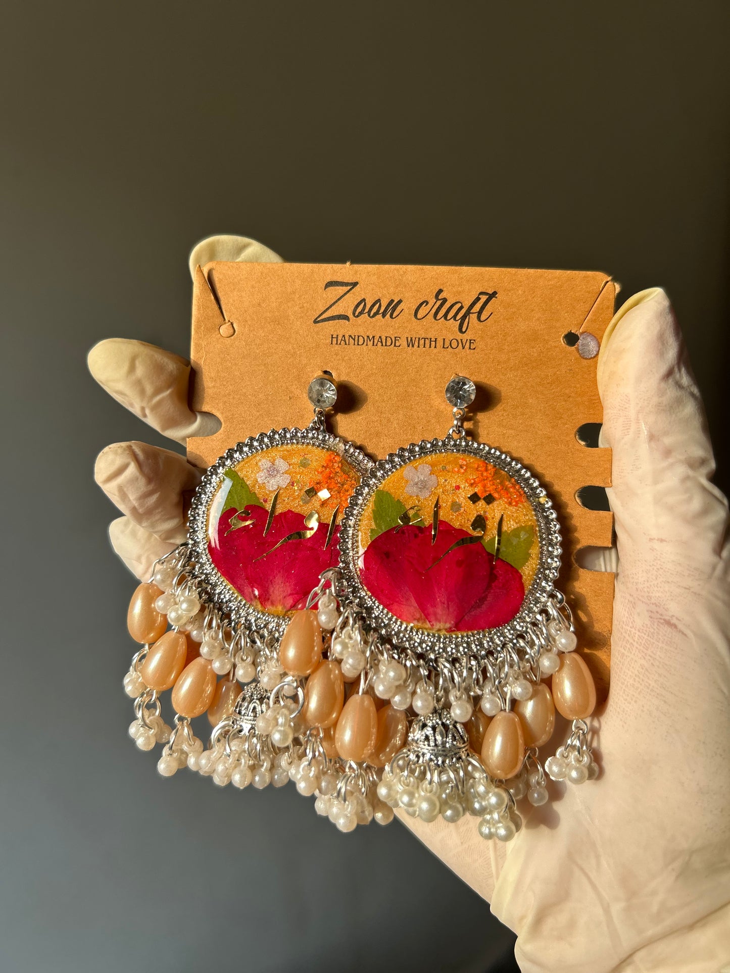 Peach Rose luxery set✨🧡❤️(Earrings,chokker,Breclet & Ring)