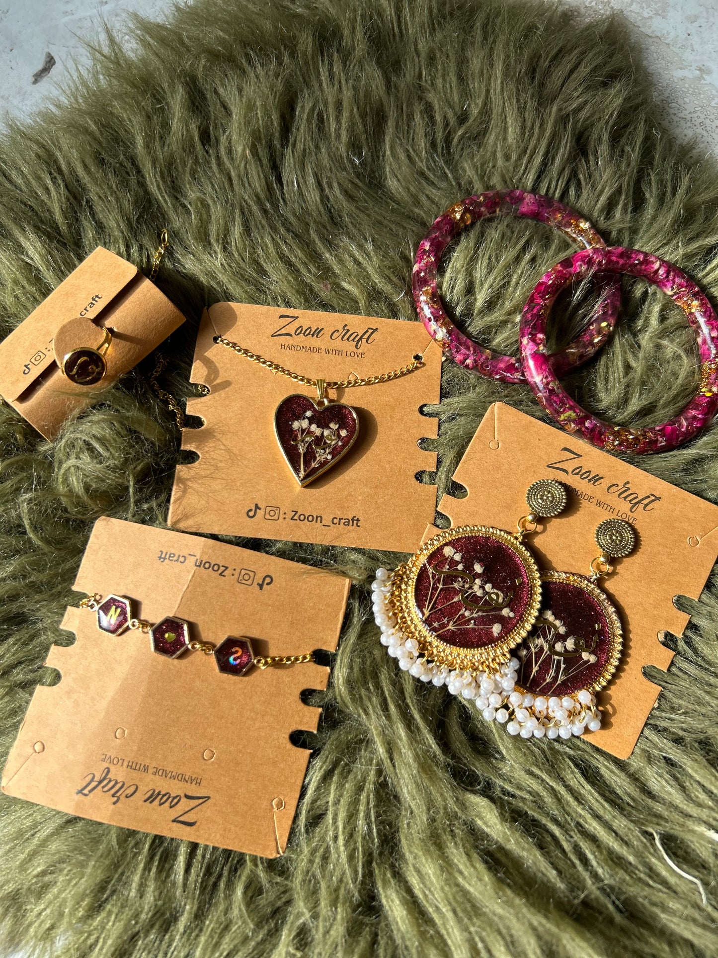 VampGlow Set - Resin blood set ( earrings, pendent, ring , bracelet & kangan )