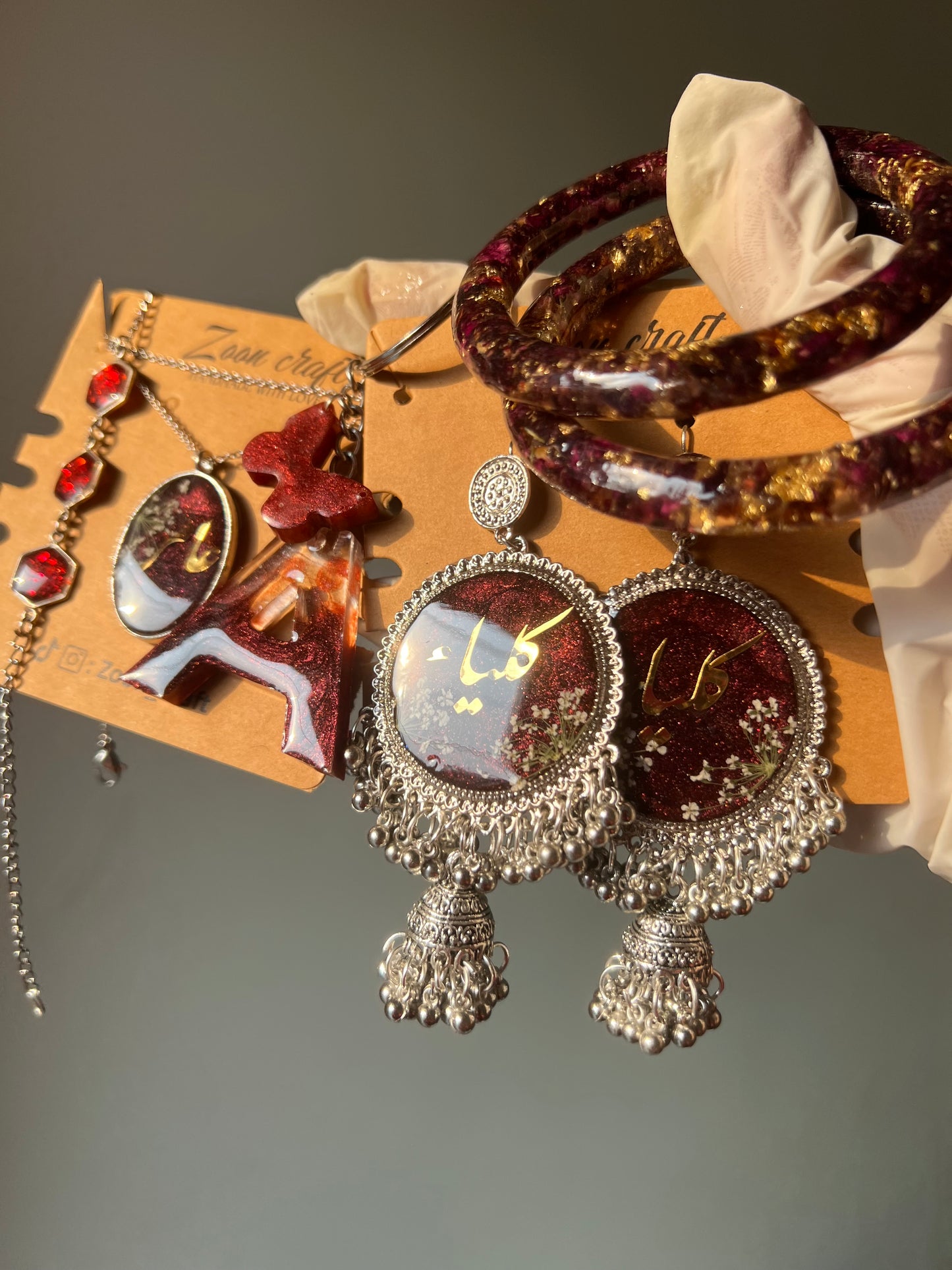 Blood set✨❤️-Earrings,bangles,breclet,pendant & Keychain✨❤️