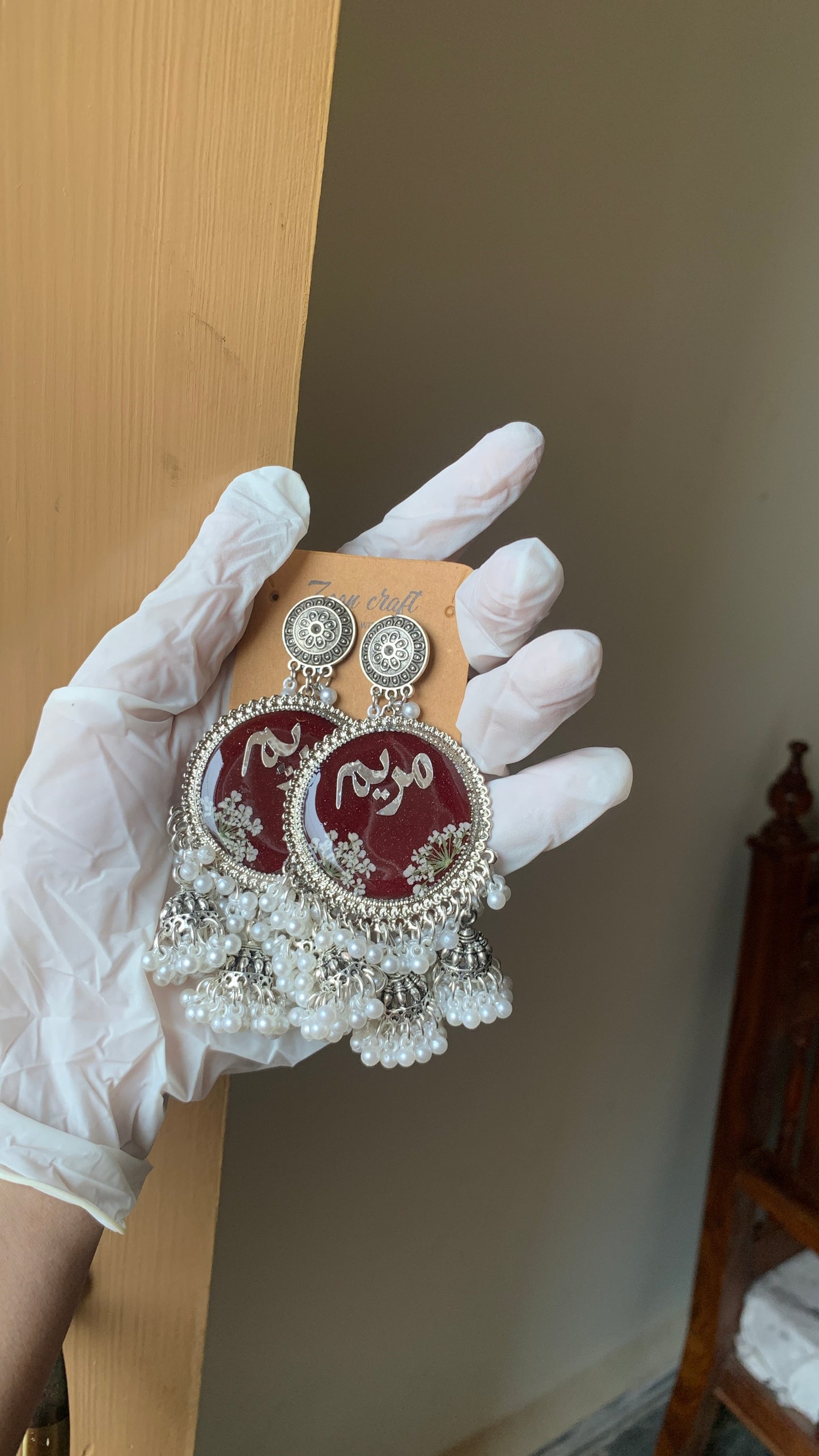 Blood Jhumka | “Eternal Bond – Blood & Resin Love Jhumkas” ❤️🩸✨(3 jhumki with A.M flowers)