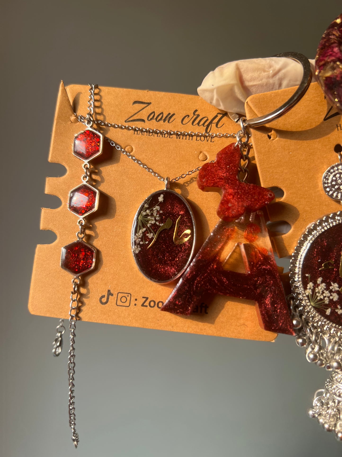 Blood set✨❤️-Earrings,bangles,breclet,pendant & Keychain✨❤️