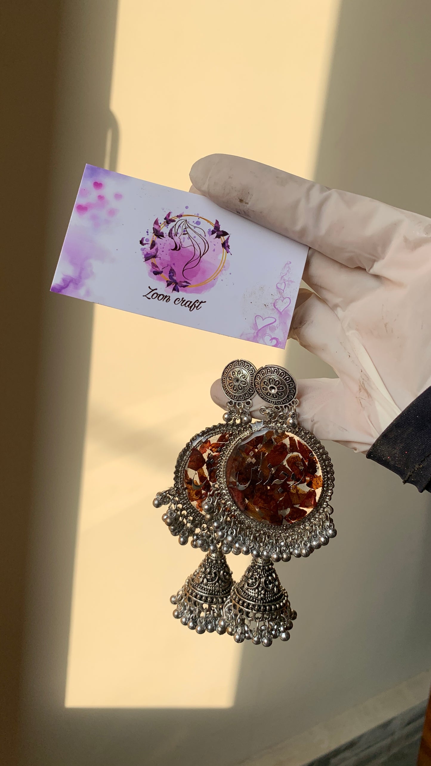 Rose Romance – Real Petal Jhumkas” 🌹✨ (1J)