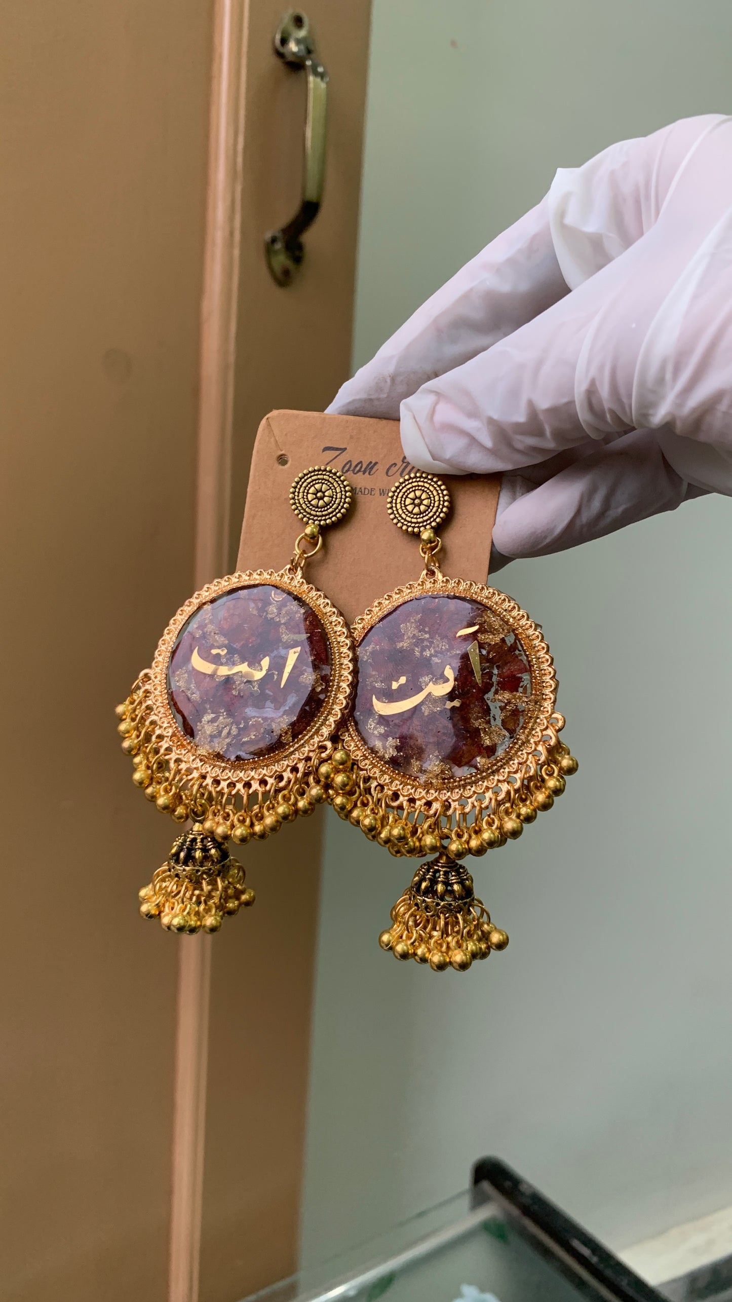 Rose Romance – Real Petal Jhumkas” 🌹✨ (1J)