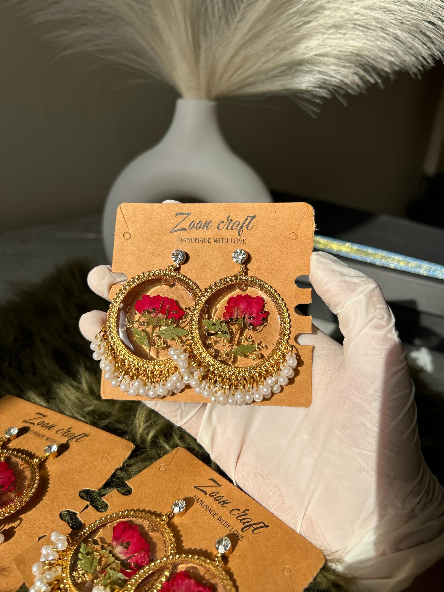 Roseveil πΉ - Transparent Resin jhumkas
