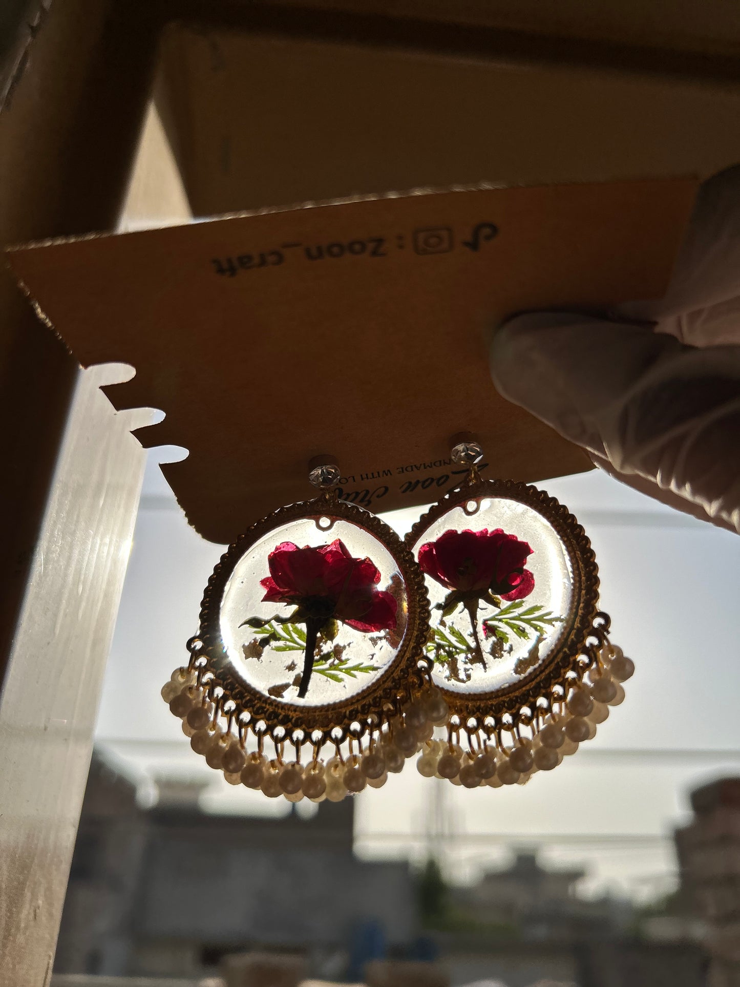 Roseveil πΉ - Transparent Resin jhumkas
