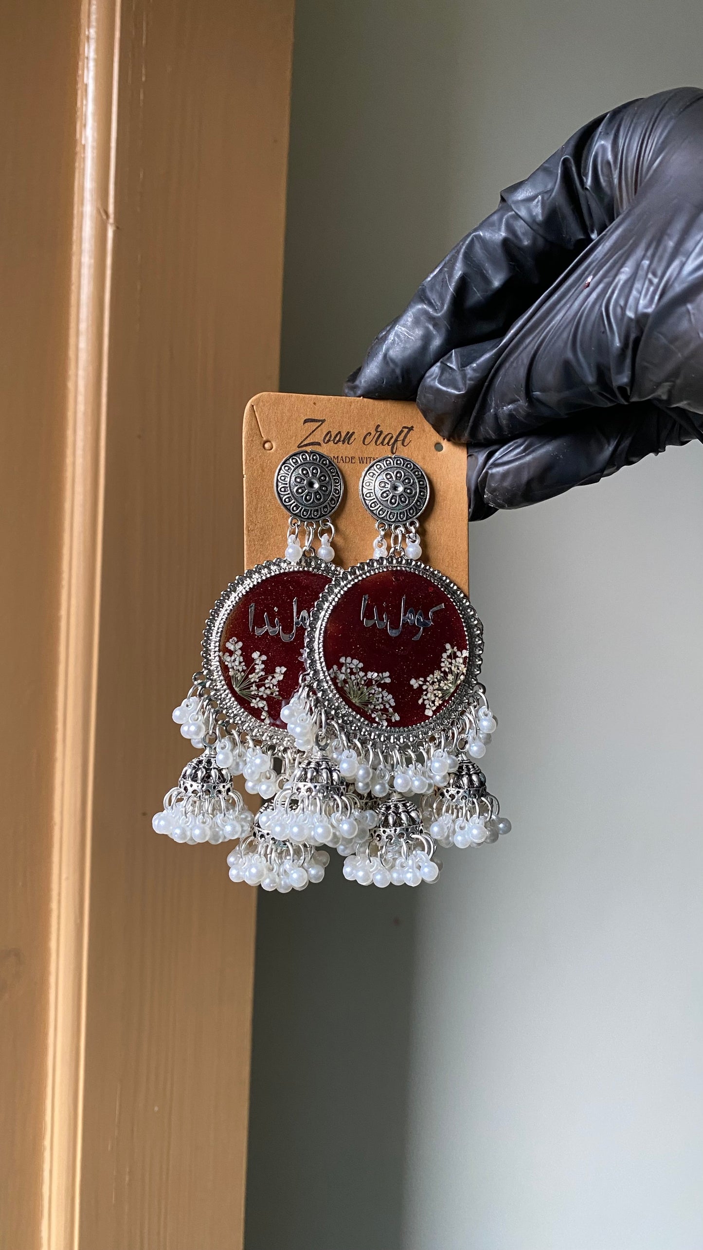 Blood Jhumka | “Eternal Bond – Blood & Resin Love Jhumkas” ❤️🩸✨(3 jhumki with A.M flowers)