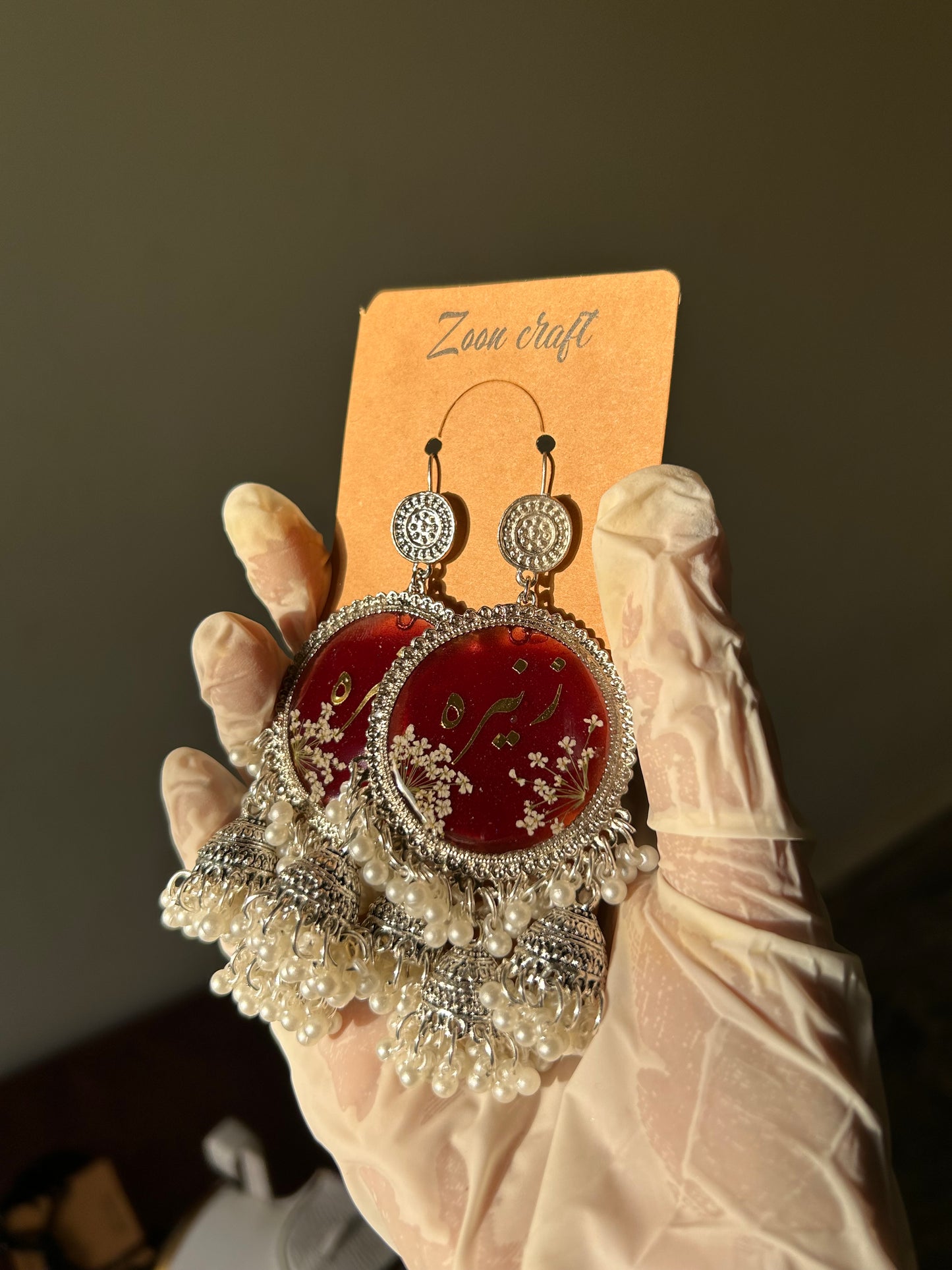 Blood Jhumka | “Eternal Bond – Blood & Resin Love Jhumkas” ❤️🩸✨(3 jhumki with A.M flowers)