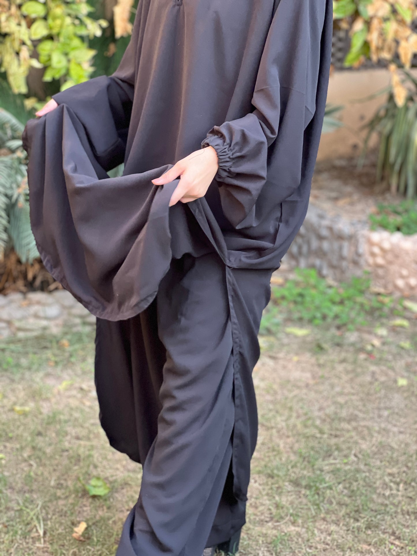 Bikira 🖤 the biker abaya set -hoodie & pocketed trouser🖤