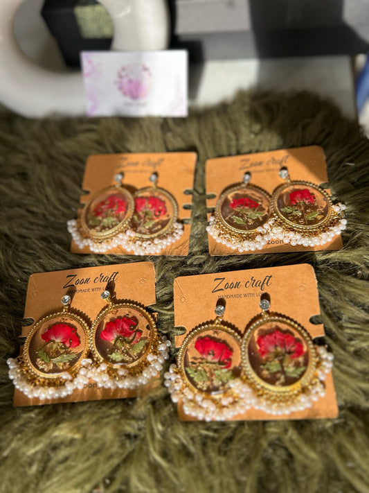 Roseveil 🌹 - Transparent Resin jhumkas