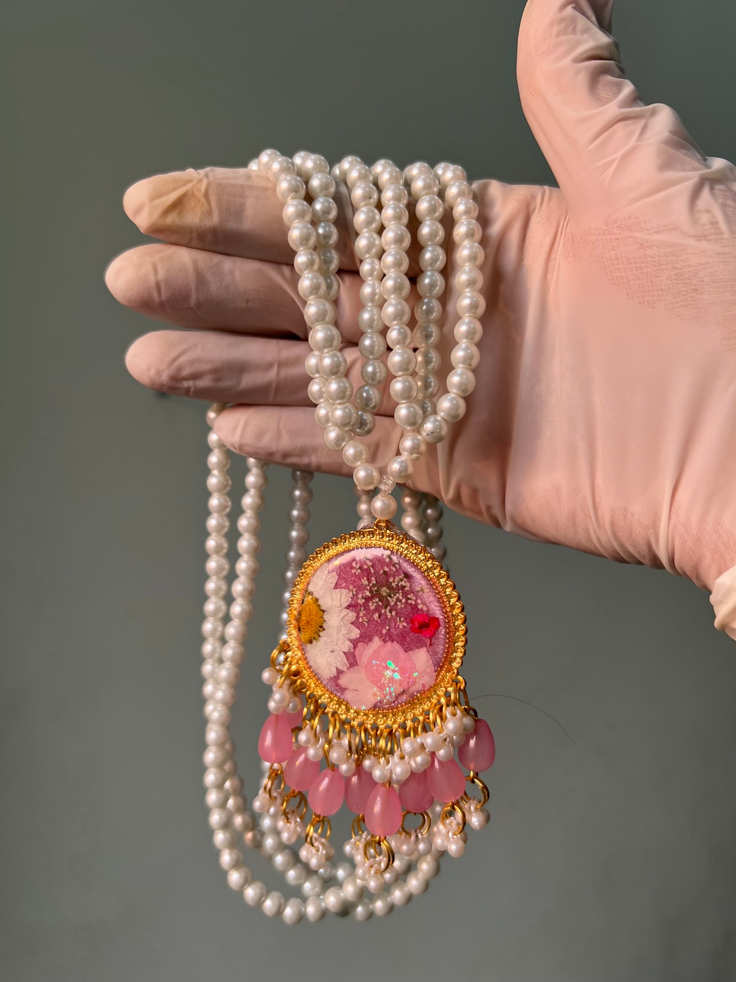 Pink/White dreamy set✨🩷Earrings Mala bangles & Ring