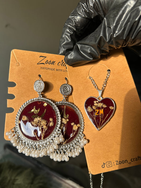 Ruby Ritual ❤️‍🔥 - Resin bloody set ❣️( earrings & a pendant) ✨🫶🏻