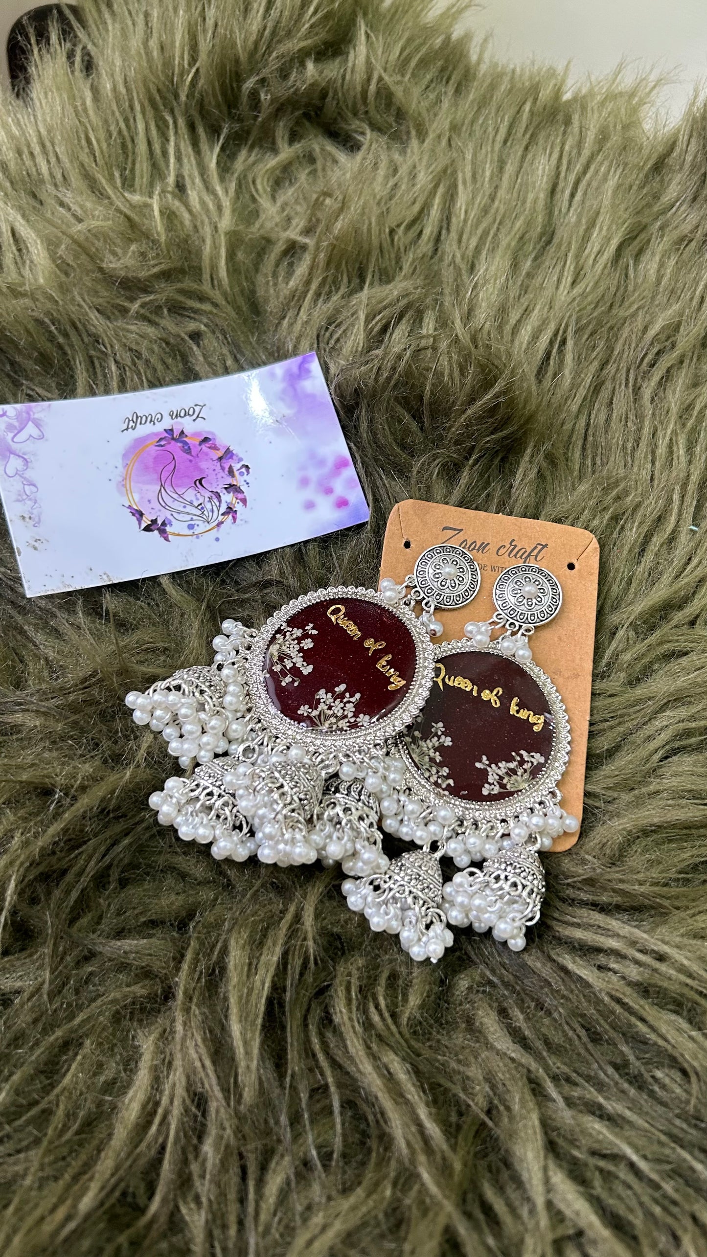 Blood Jhumka | “Eternal Bond – Blood & Resin Love Jhumkas” ❤️🩸✨(3 jhumki with A.M flowers)
