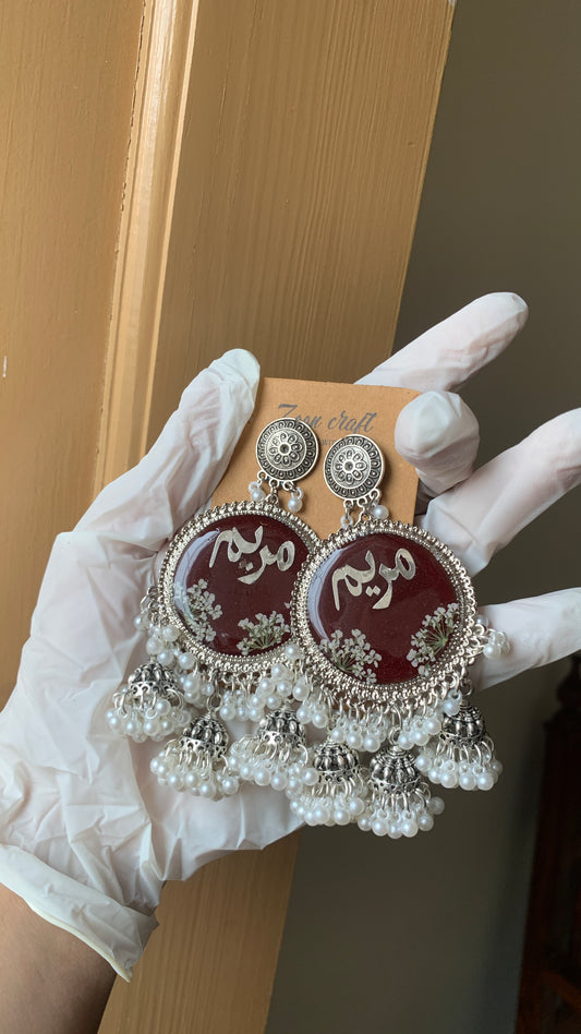 Blood Jhumka | “Eternal Bond – Blood & Resin Love Jhumkas” ❤️🩸✨(3 jhumki with A.M flowers)