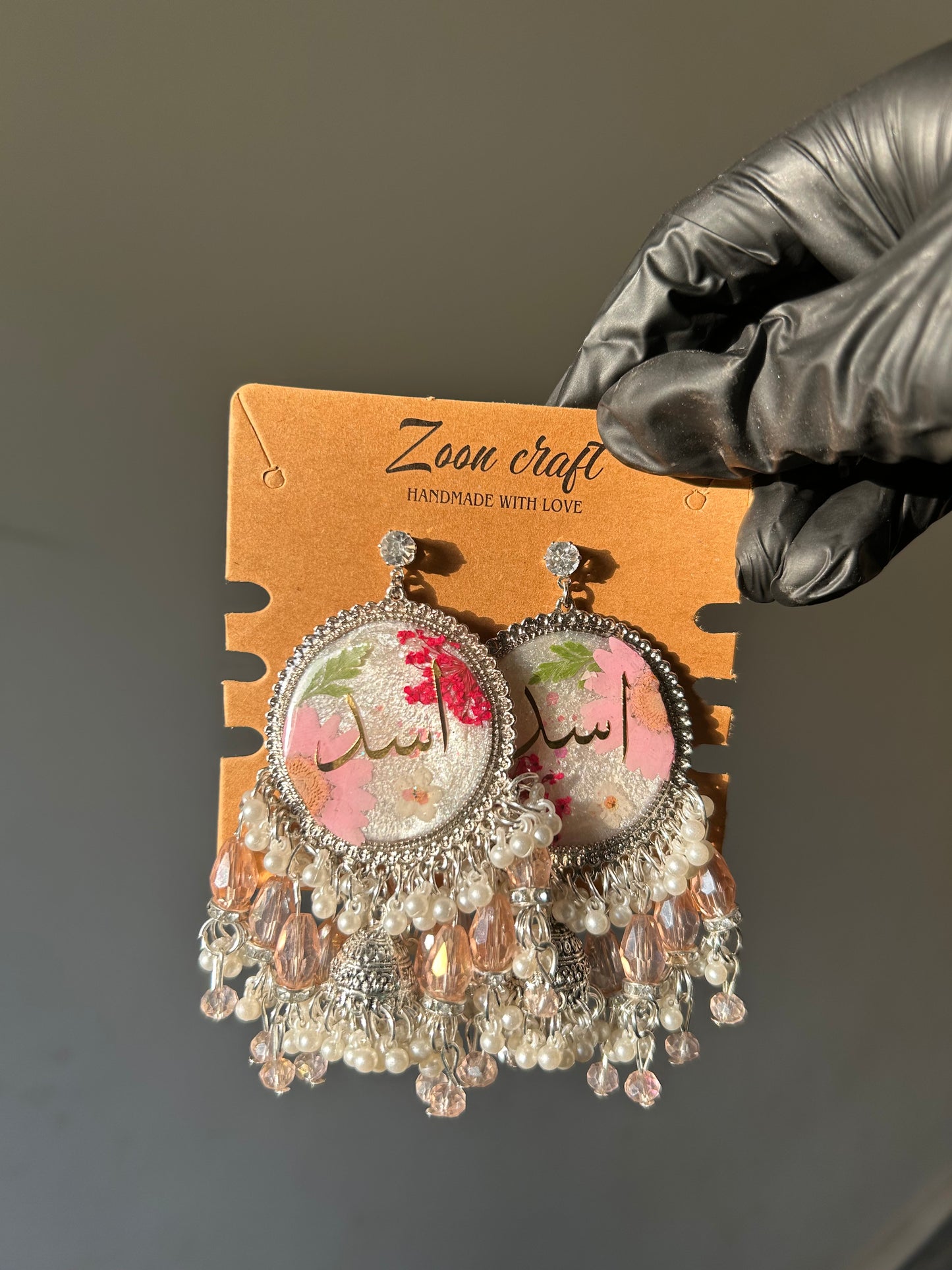 Gul-e-Noor🪷 - Resin jewelry Set ( jhumkas , Mala ) ✨🍂