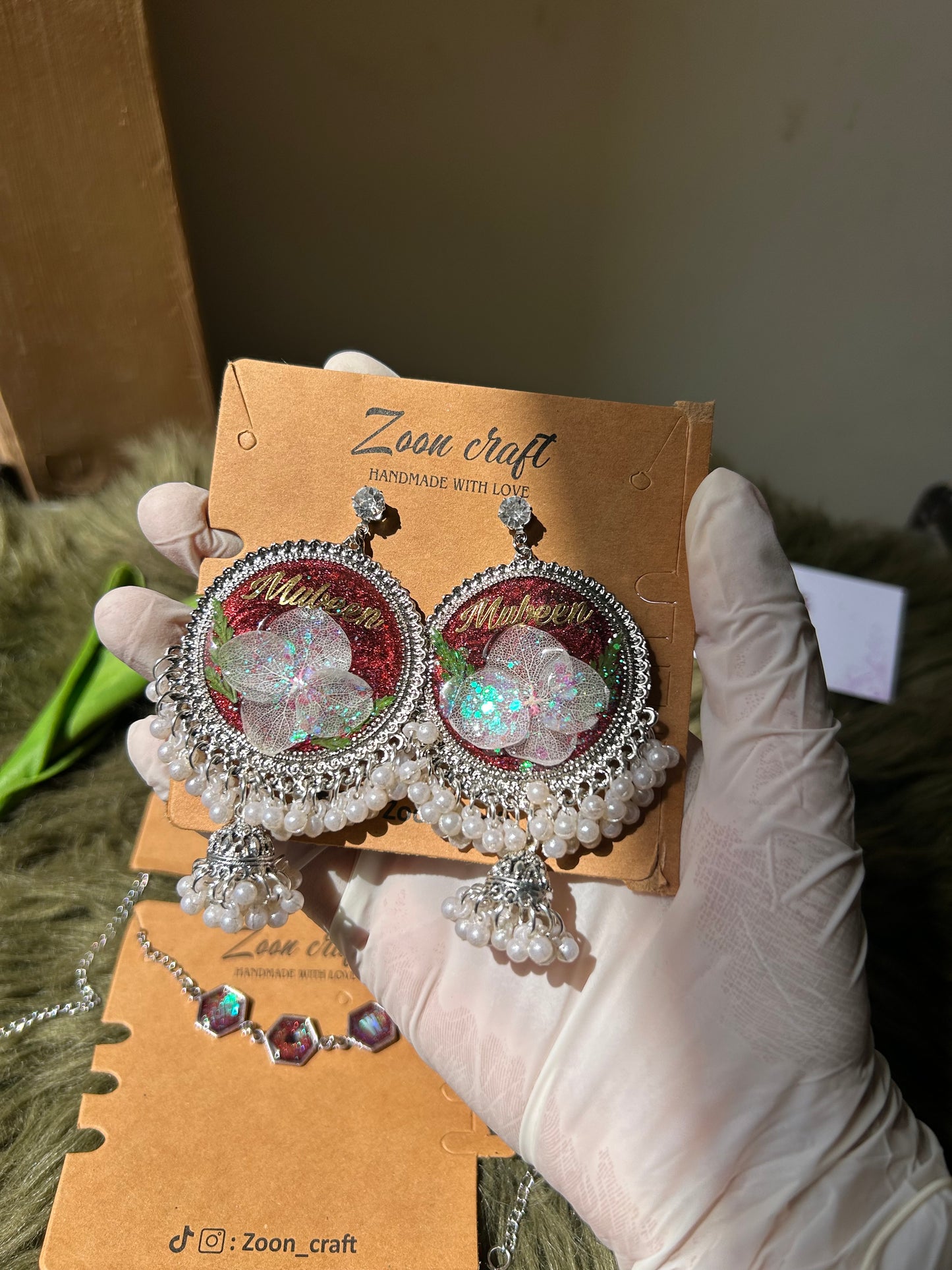 Blood Moon set 🌙✨❤️Earrings,pendant,Ring& Breclet✨🥀