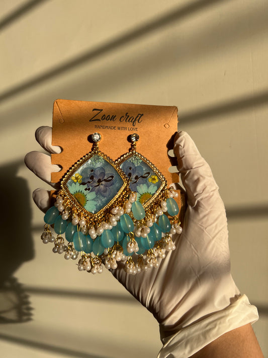 Serene sky ✨🩵 - Resin jhumka 🦢