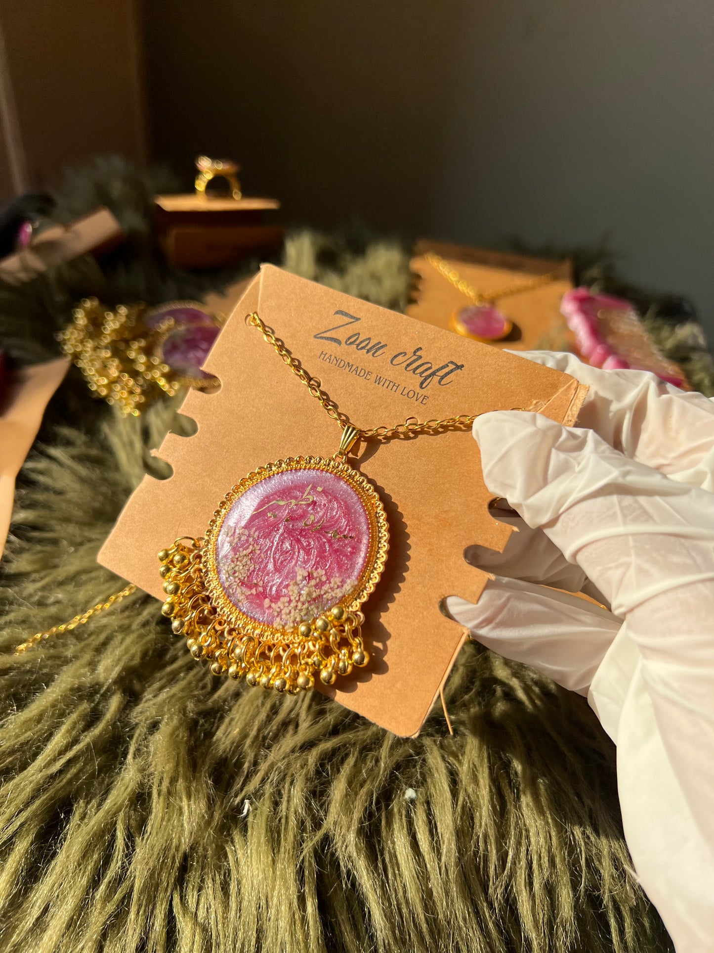 Velvet bloom 💗 - Resin jewelry Set ( jhumkas ,round  bracelet , rings , pendent , hair comb , mala , 3 bezel bracelet , pen , heart keychain) 🎀✨