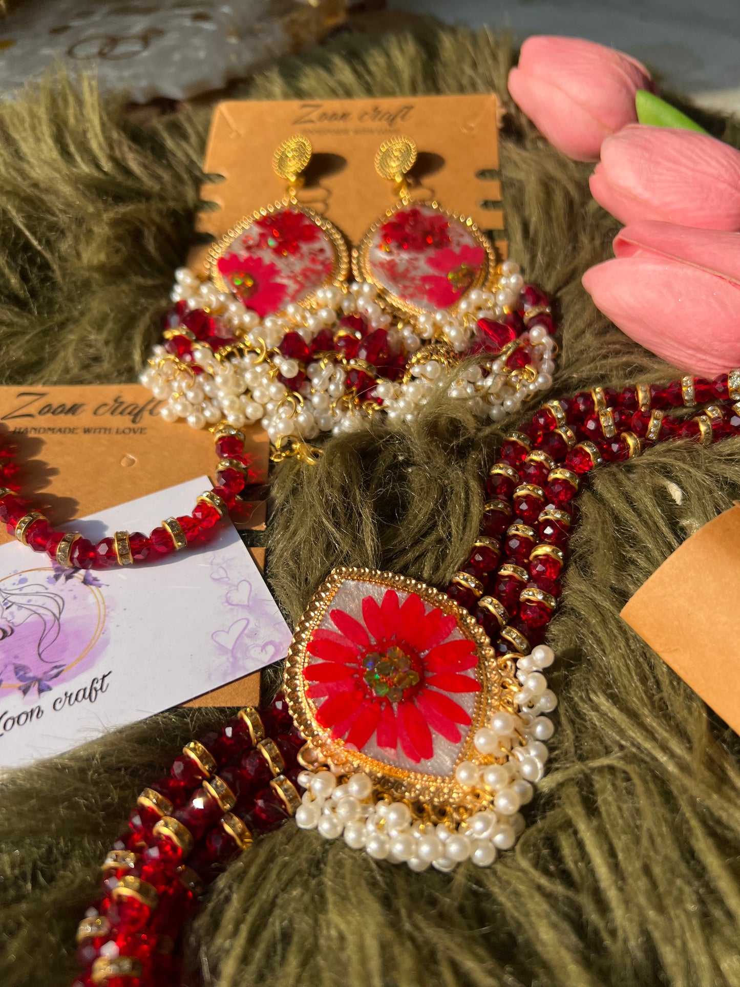 Zeenat-e-Ghulab✨❤️|jewellery set | Earrings, Chokker, breclet & Ring