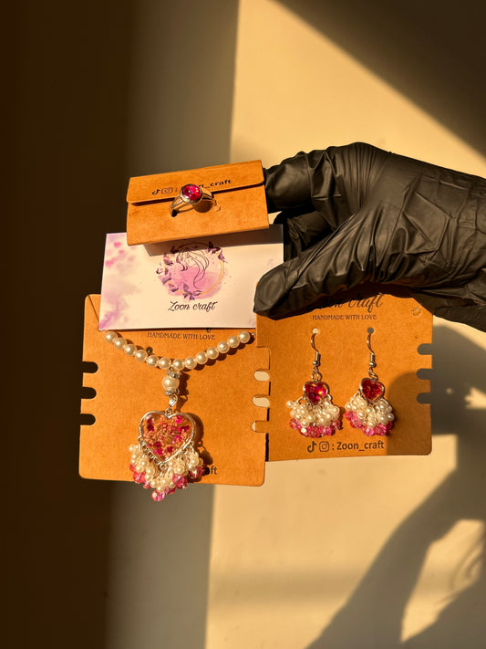 Princess classy set🩷3 peice set | Chokker earrings and ring❤️