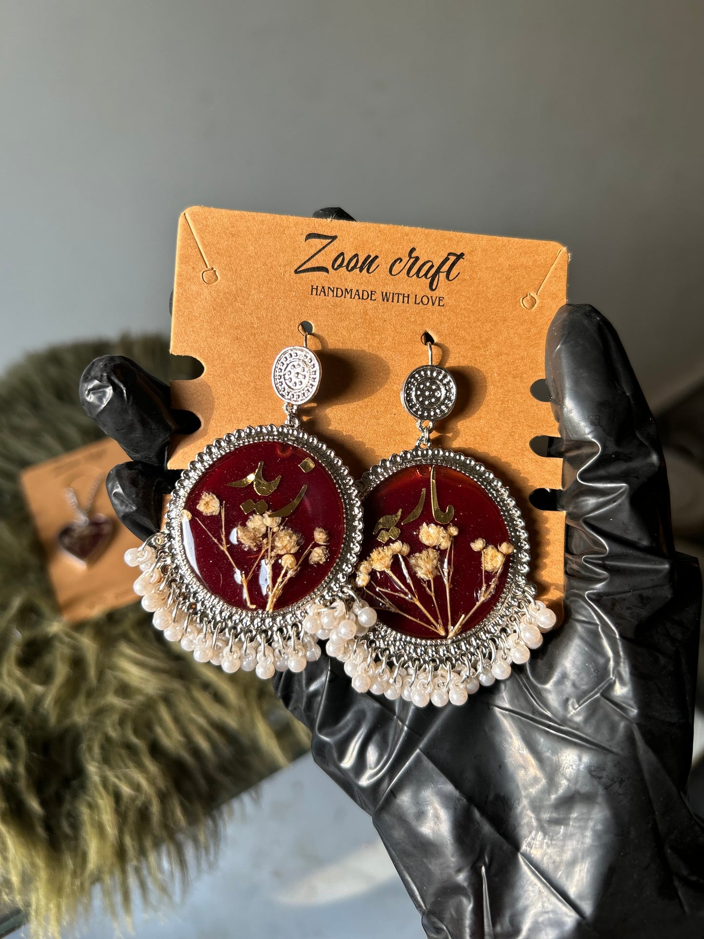 Ruby Ritual ❤️‍🔥 - Resin bloody set ❣️( earrings & a pendant) ✨🫶🏻