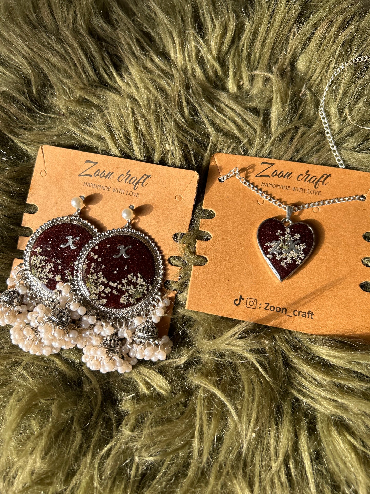 Luv Gleam ❣️ - Resin bloody set ( jhumka earrings & pendent)✨🫶🏻