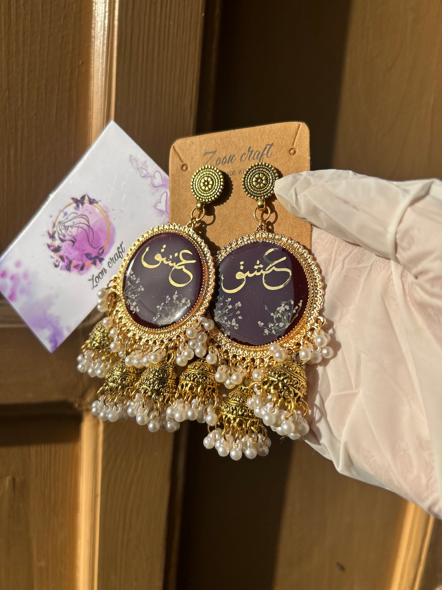 Blood Jhumka | “Eternal Bond – Blood & Resin Love Jhumkas” ❤️🩸✨(3 jhumki with A.M flowers)