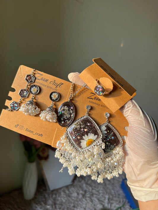 Keepsake jewellery set✨🧡|Earrings,pendant,breclet,Ring & Mini jhumki❤️