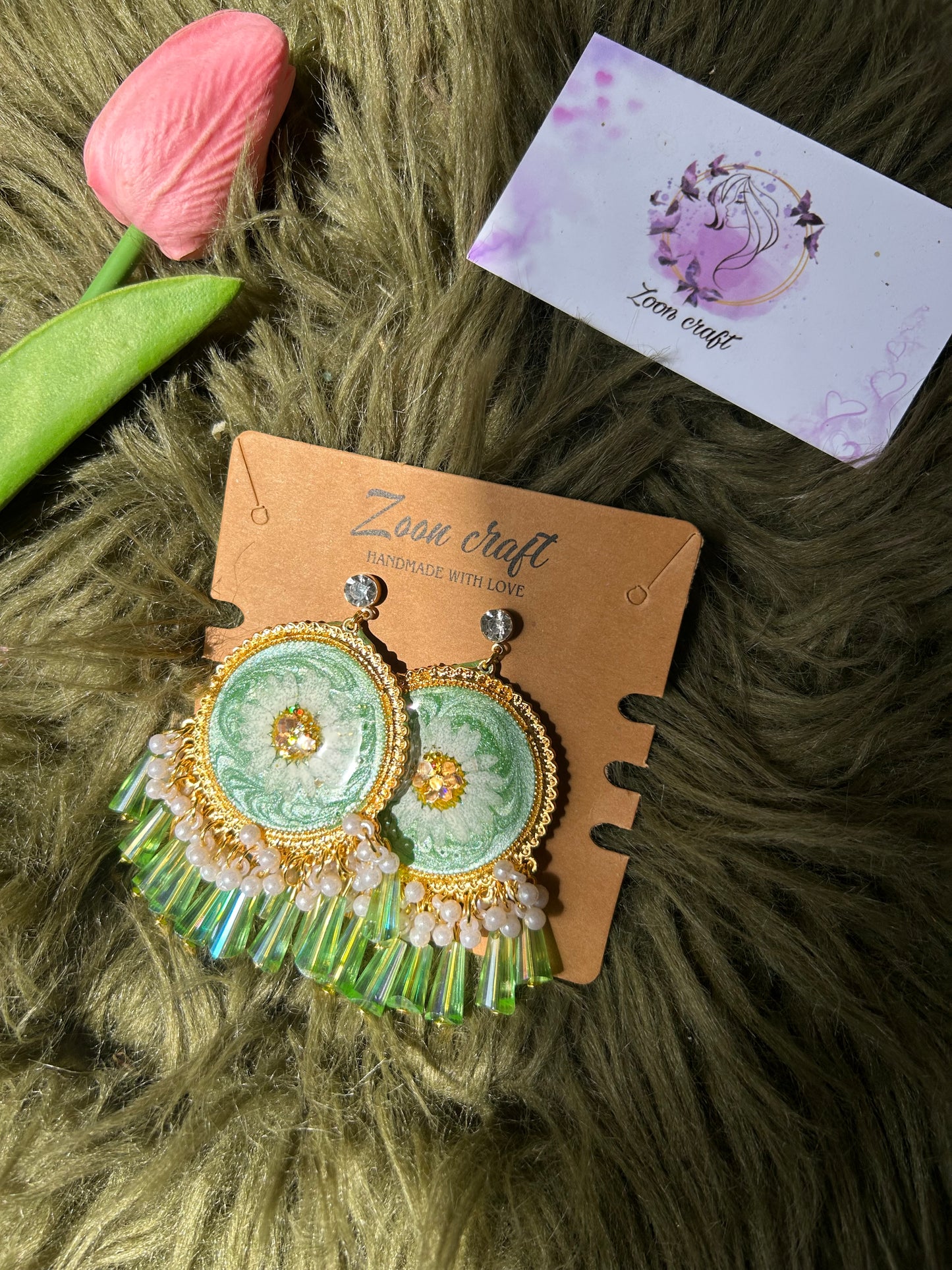 Mint Green daisy Earrings(comfy) ✨💚