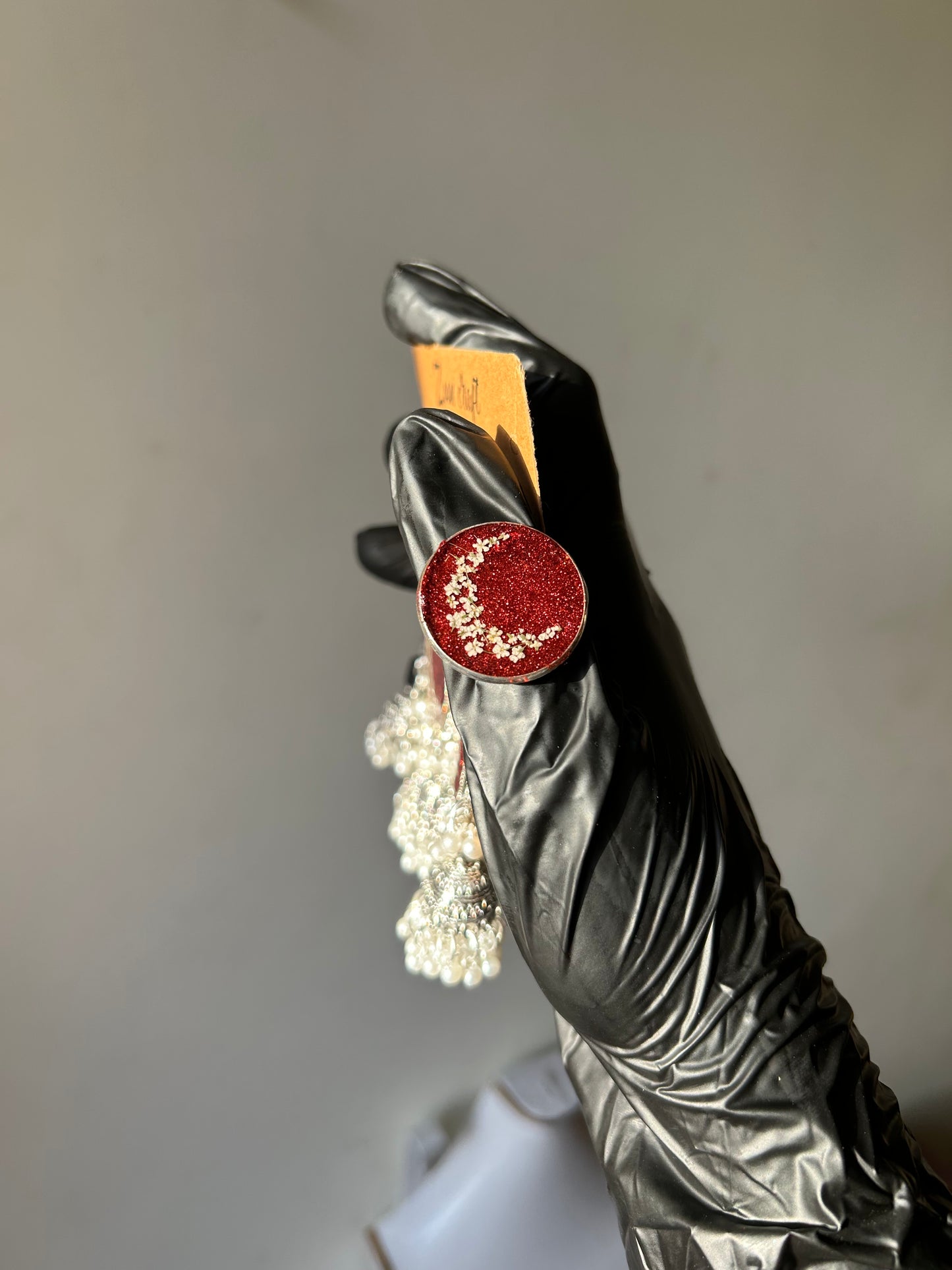 Lunar Blood 🌙❤️ - Resin bloody set ( jhumkas & a ring )