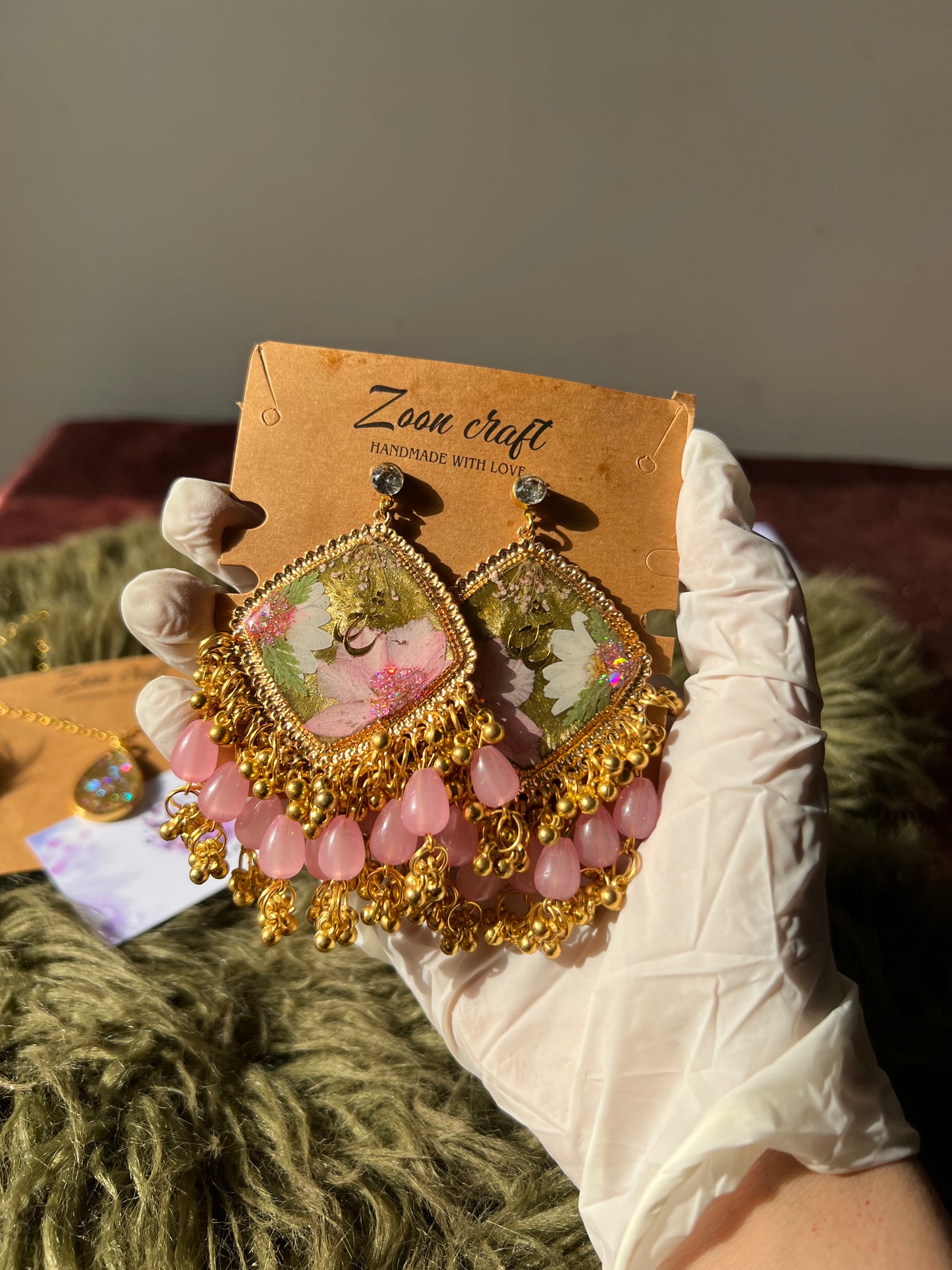 FloraLyn 🌸✨ - Resin Jewelery set ( jhumkas , earrings , ring & pendent)🫶🏻