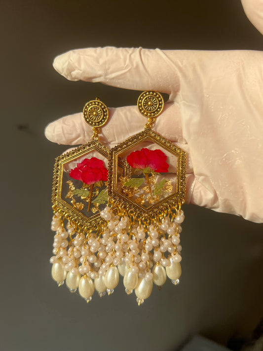 HEXA/ROSE 🥀✨Resin Earrings fuzzy😶‍🌫️