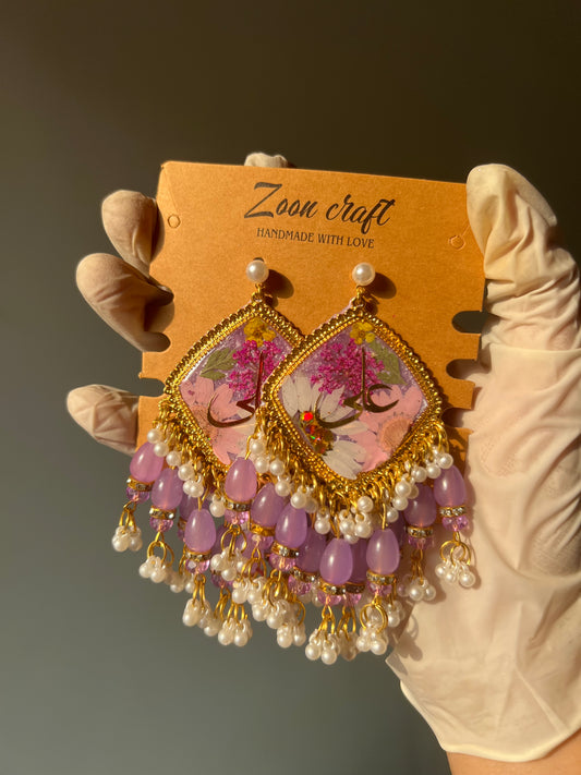 Dreamy diamond floral earrings✨🩷