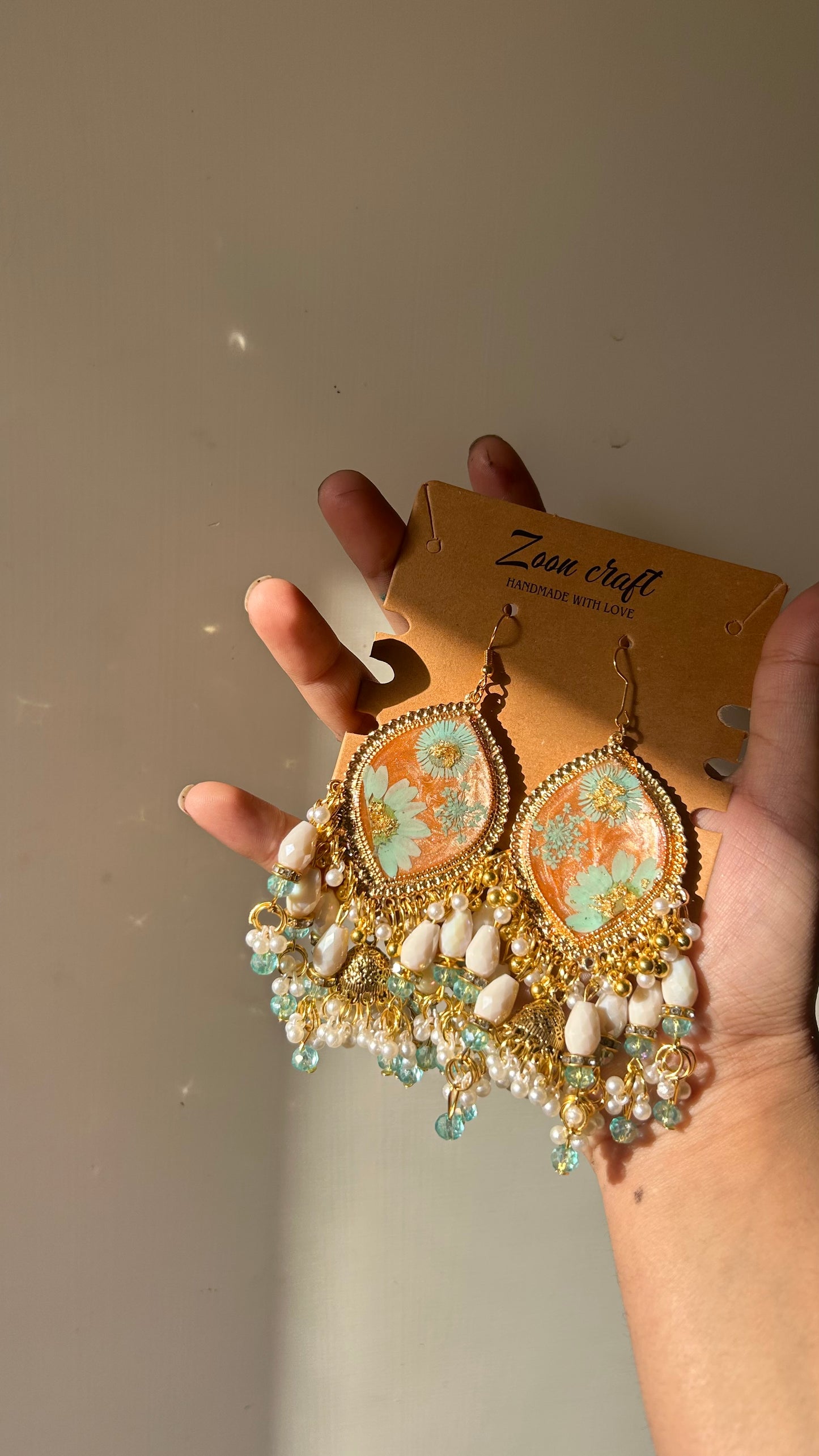 Aqua & peach Dreamy set ✨🩵🧡Earrings Chokker bangles and Ring