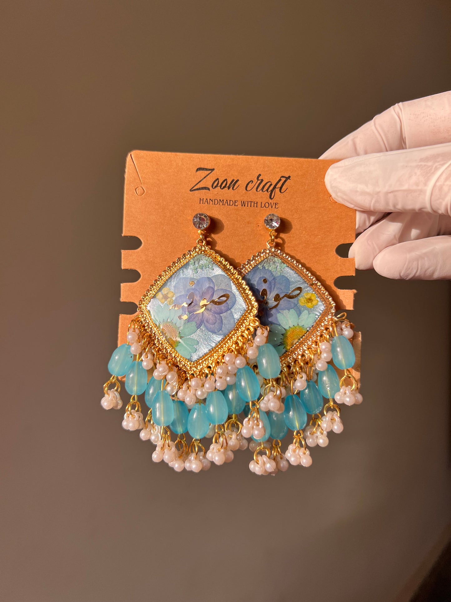 Serene sky ✨🩵 - Resin jhumka 🦢