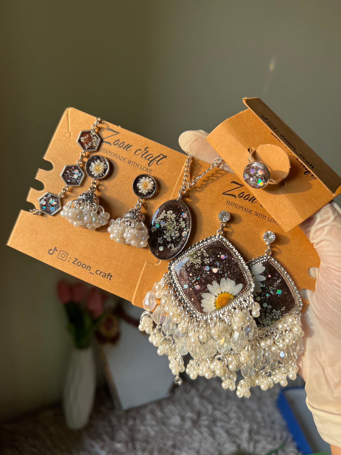 Keepsake jewellery set✨🧡|Earrings,pendant,breclet,Ring & Mini jhumki❤️