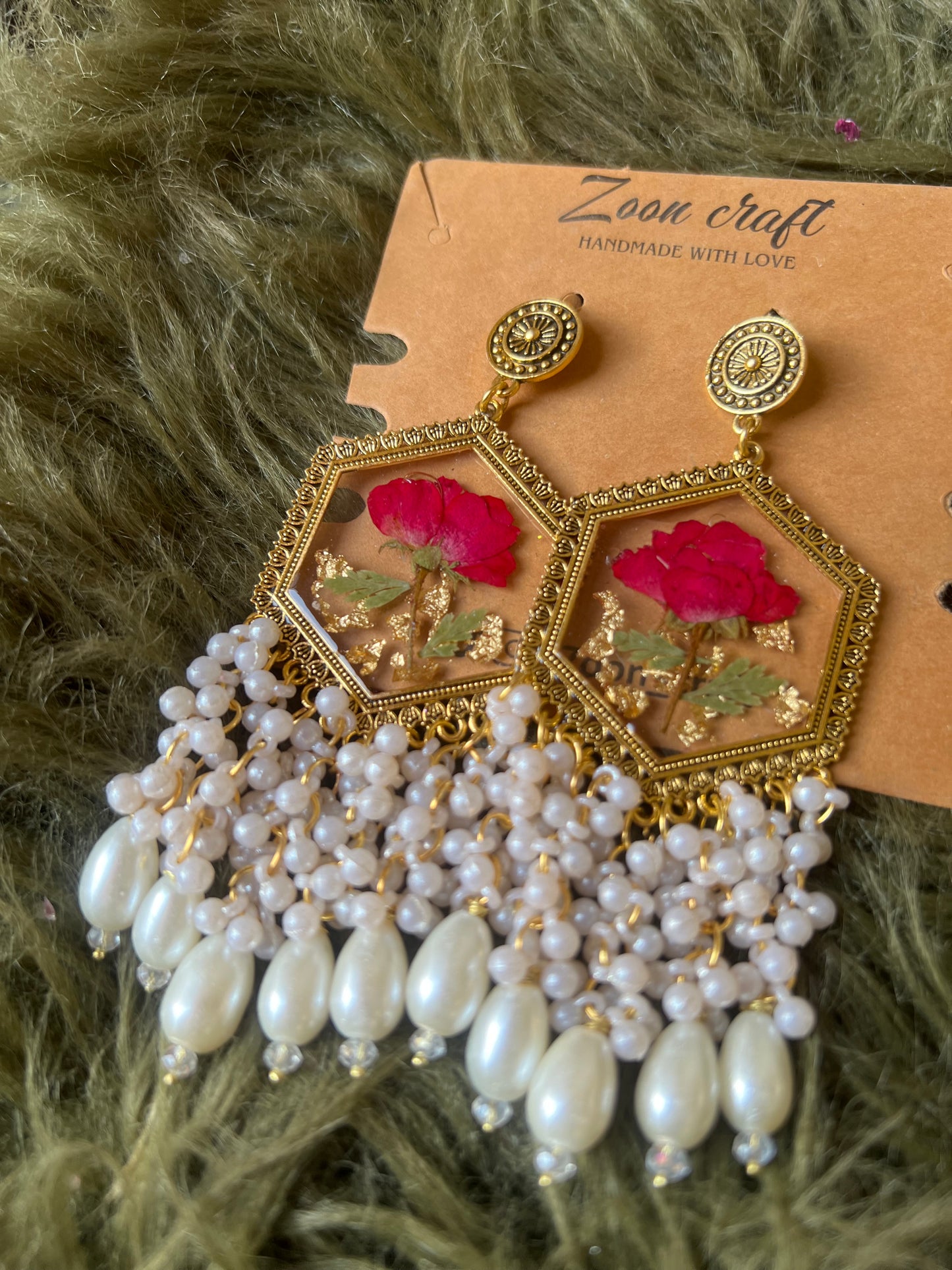 HEXA/ROSE 🥀✨Resin Earrings fuzzy😶‍🌫️
