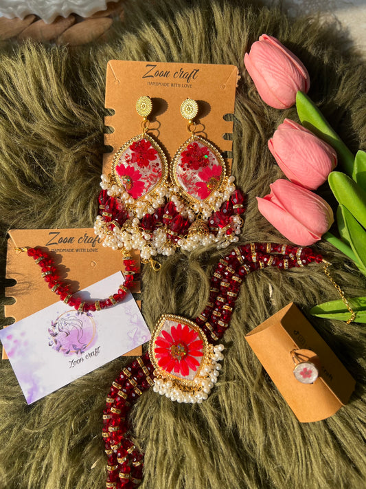 Zeenat-e-Ghulab✨❤️|jewellery set | Earrings, Chokker, breclet & Ring