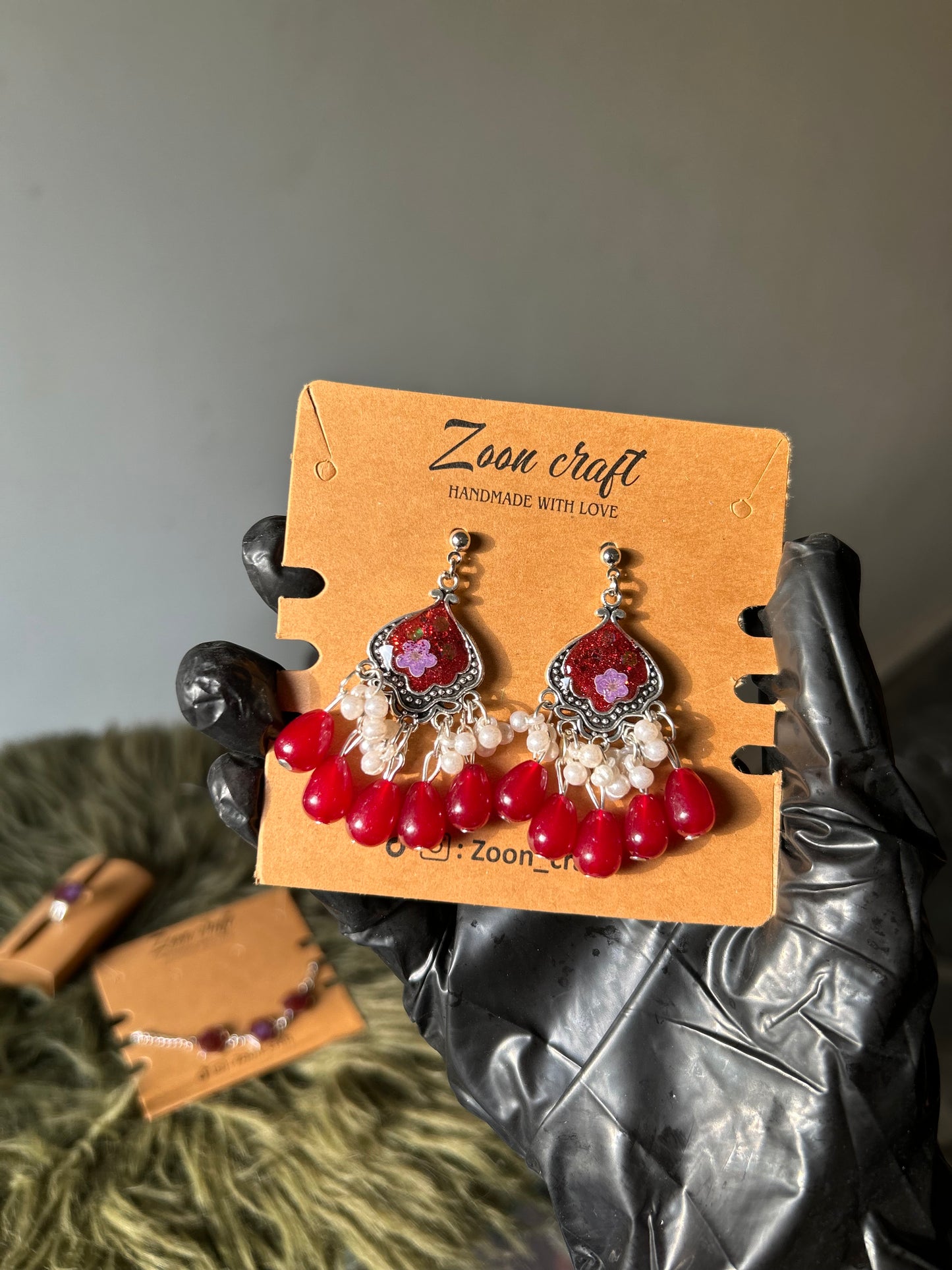 Dreamdrop Box 🎁 - Resin jewelry set ( small jhumkas , 3 bezel bracelet, ring & pendent ) 🌹🫶🏻 & chocolates 🍫
