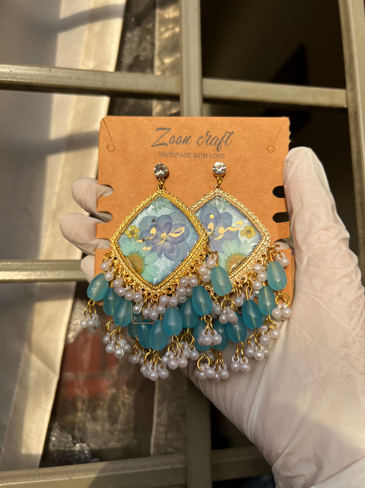 Serene sky ✨🩵 - Resin jhumka 🦢