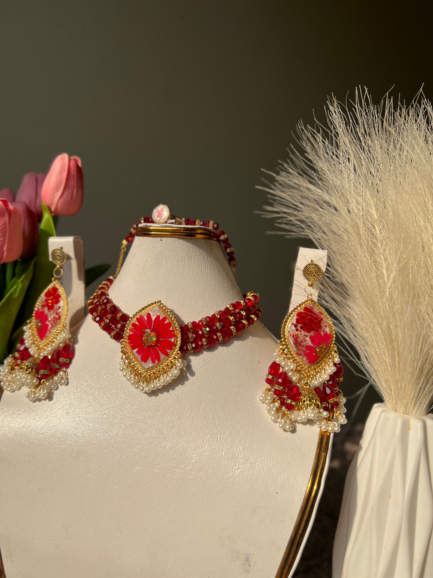Zeenat-e-Ghulab✨❤️|jewellery set | Earrings, Chokker, breclet & Ring
