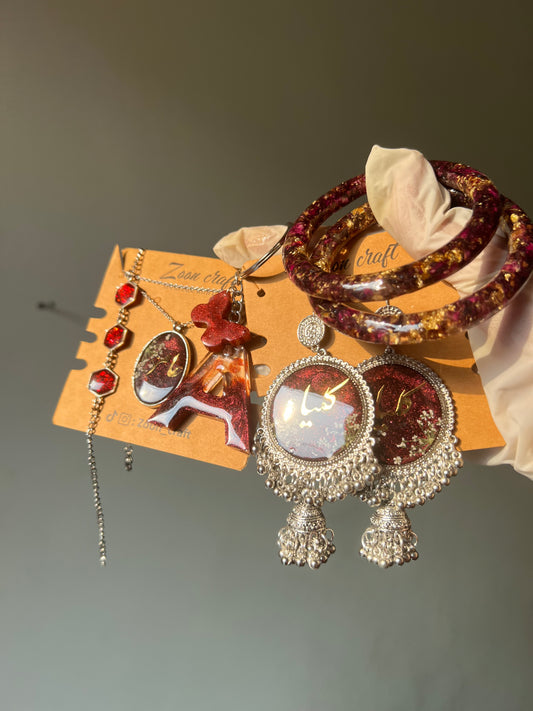 Blood set✨❤️-Earrings,bangles,breclet,pendant & Keychain✨❤️