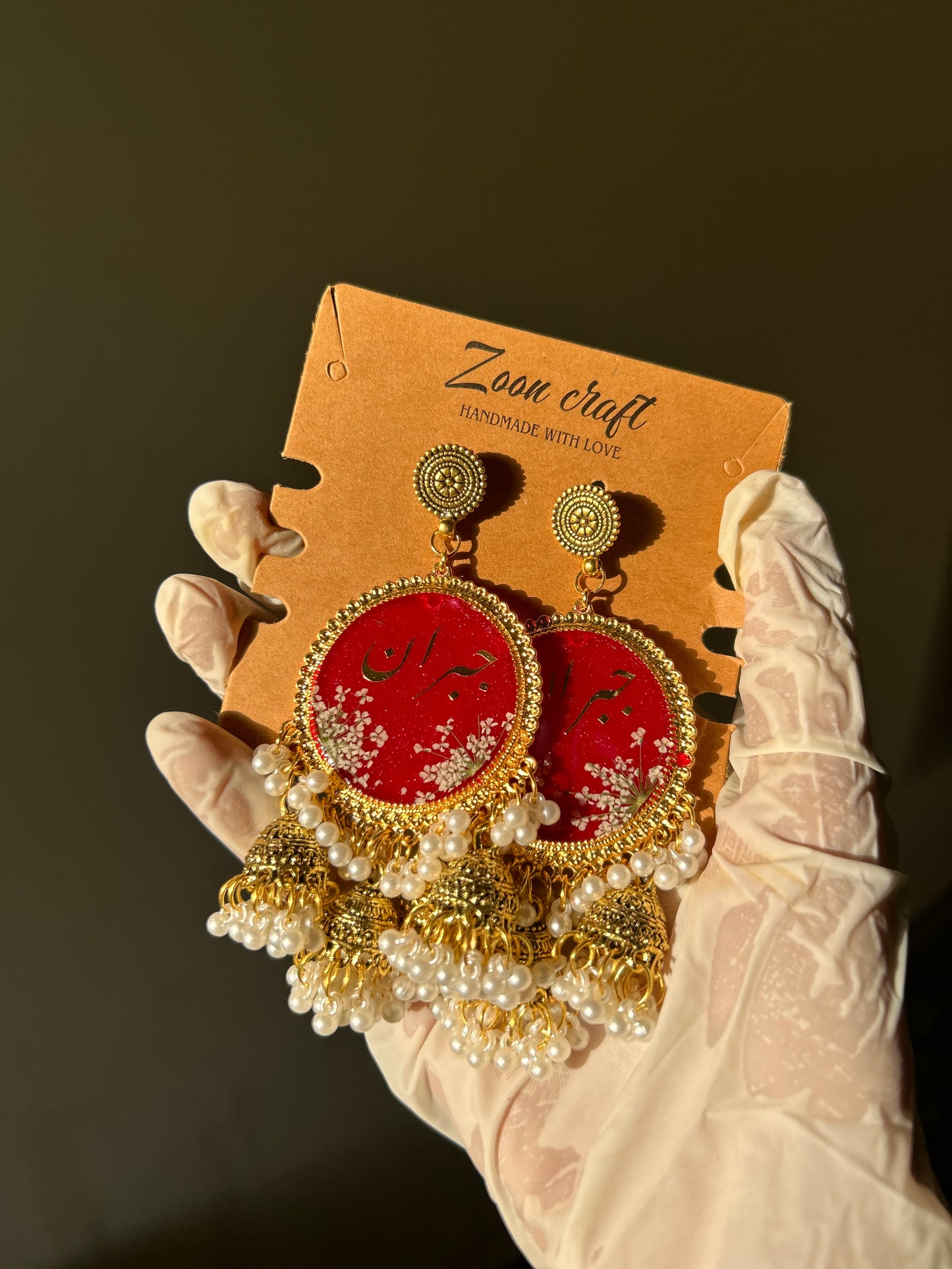 Blood Jhumka | “Eternal Bond – Blood & Resin Love Jhumkas” ❤️🩸✨(3 jhumki with A.M flowers)
