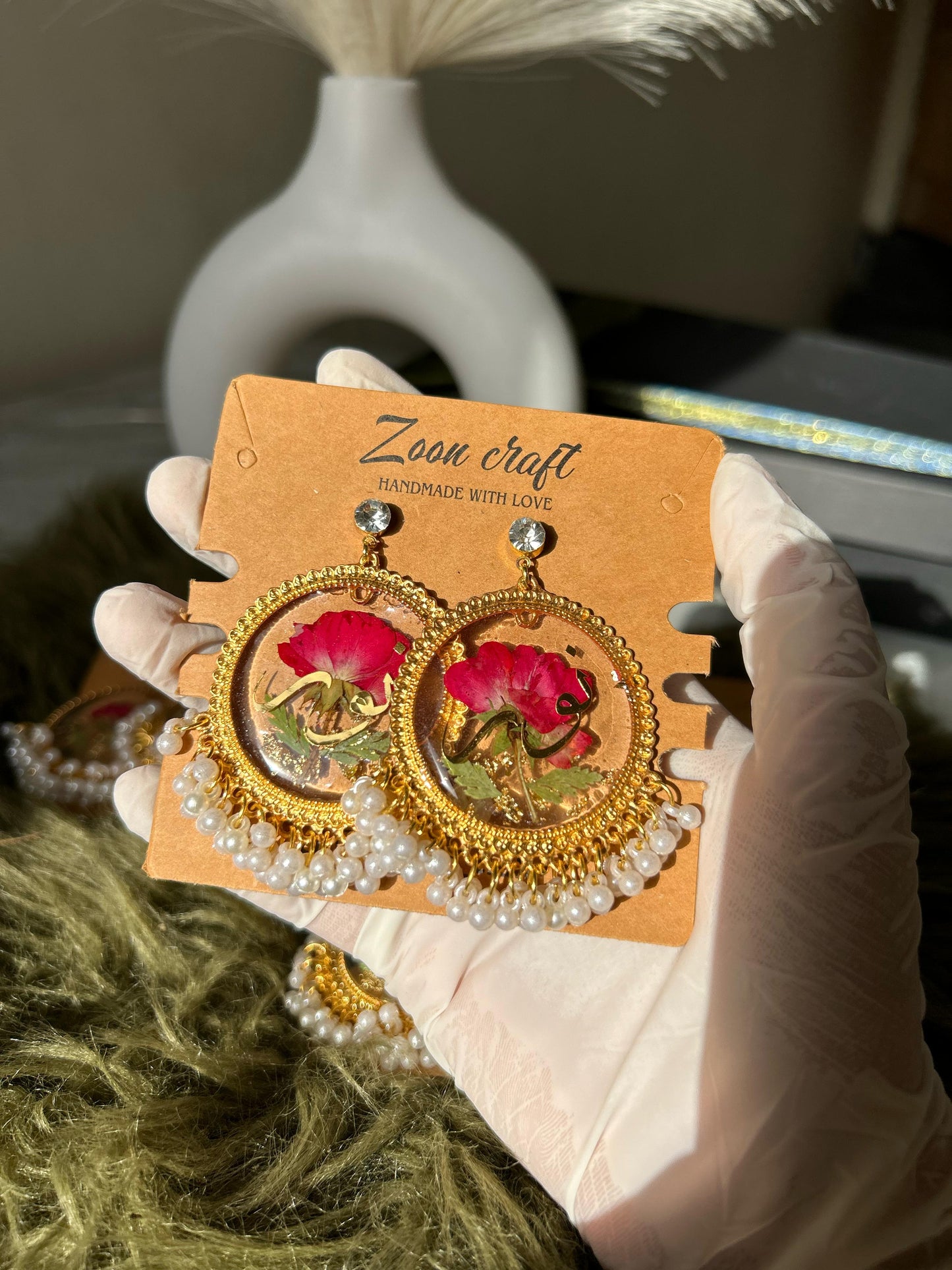 Roseveil 🌹 - Transparent Resin jhumkas
