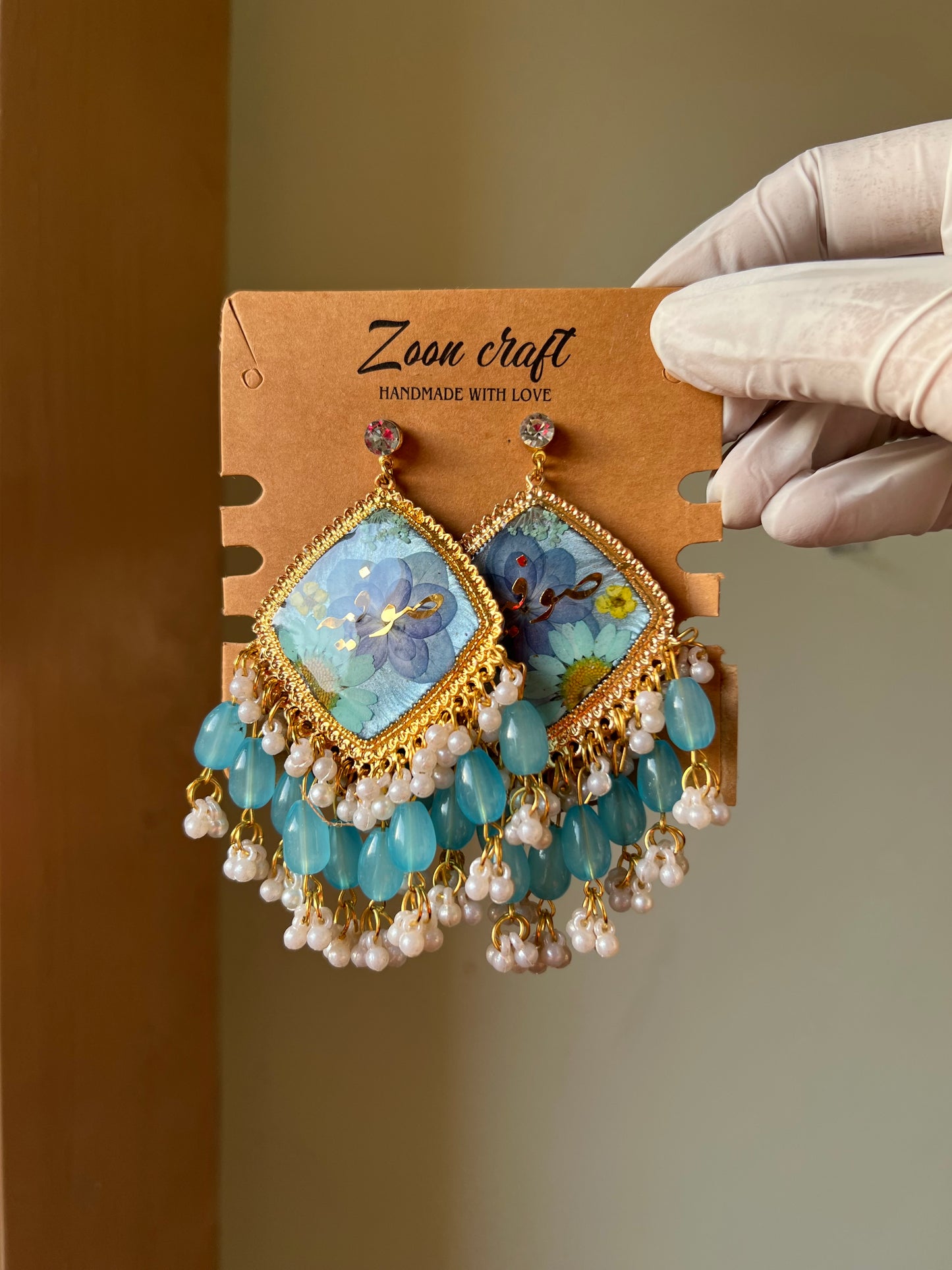 Serene sky ✨🩵 - Resin jhumka 🦢