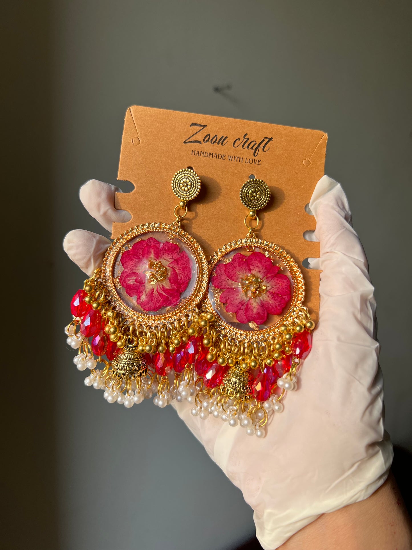 Rose Ãura - Dreamy resin rose set 🫶🏻✨( jhumkas and bindi )