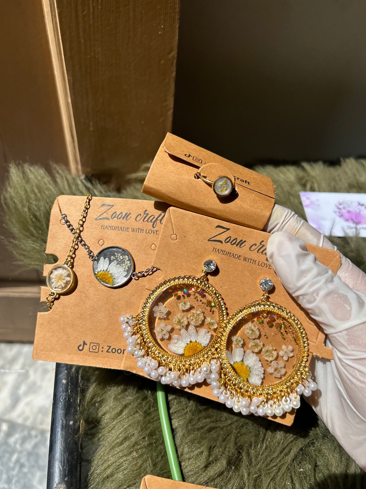 Transparent daisy/gypso set✨🤍