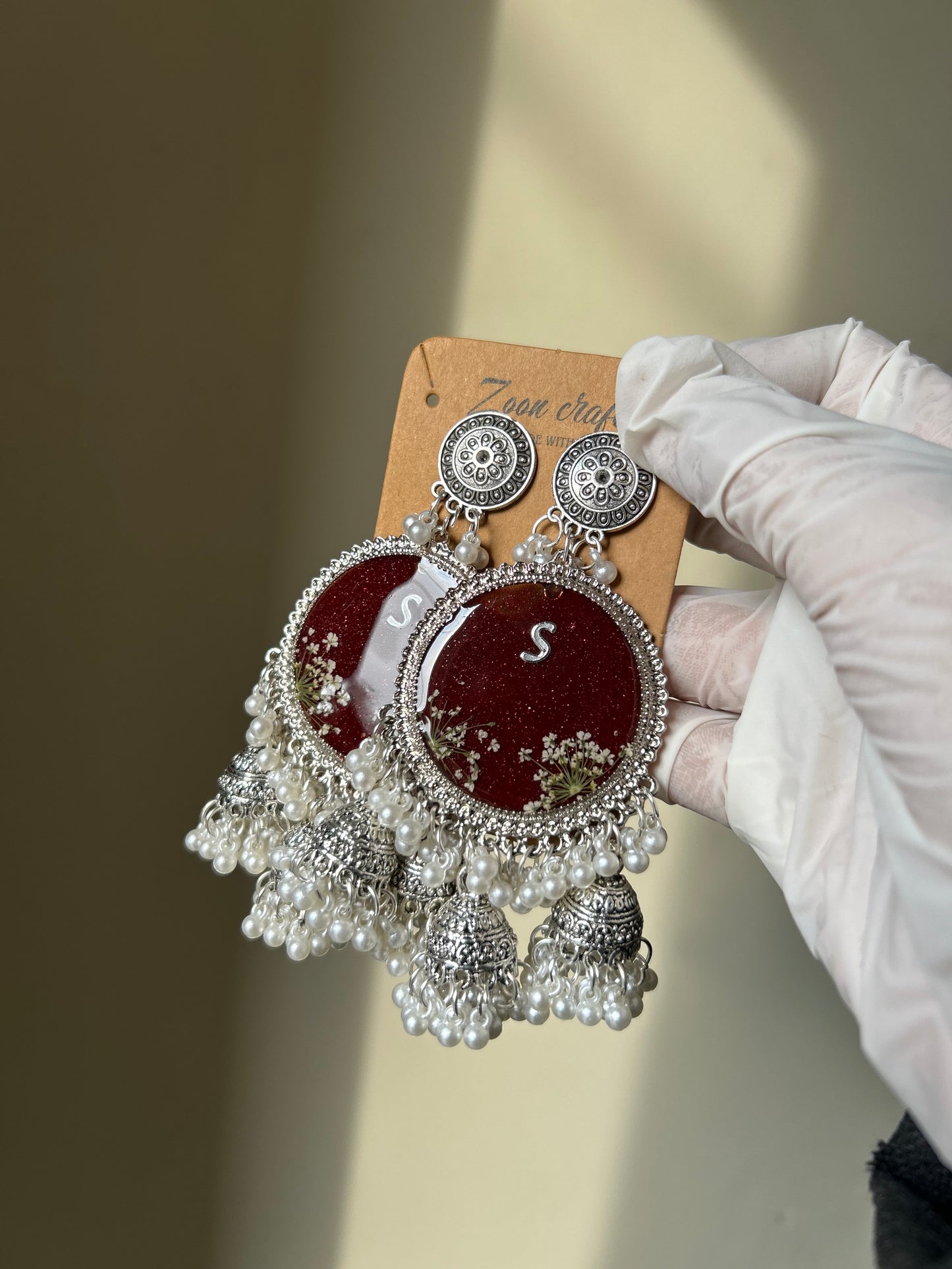 Blood Jhumka | “Eternal Bond – Blood & Resin Love Jhumkas” ❤️🩸✨(3 jhumki with A.M flowers)