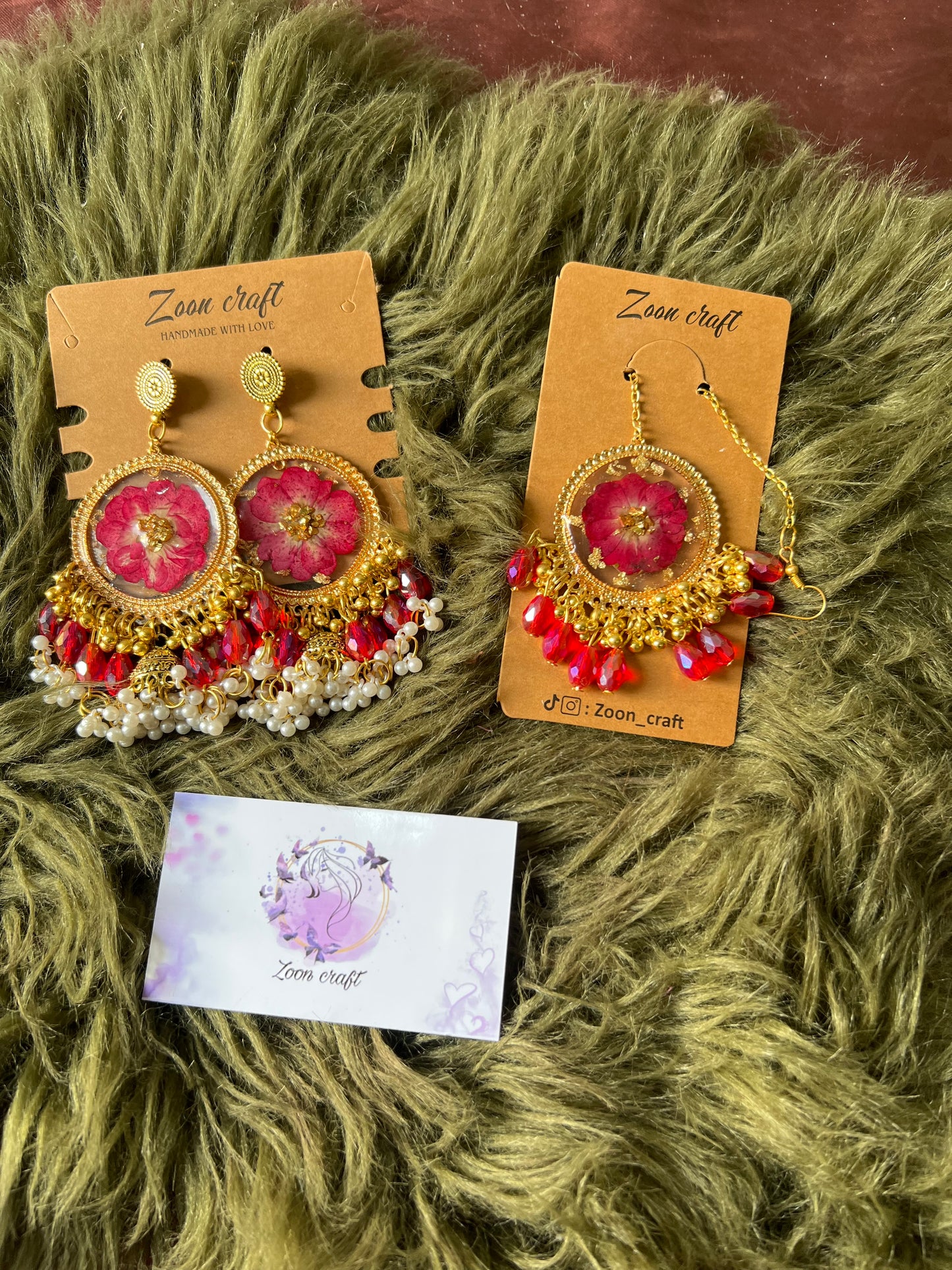Rose Ãura - Dreamy resin rose set 🫶🏻✨( jhumkas and bindi )